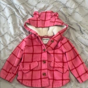 Old Navy Pink Blazer with Plaid Pattern